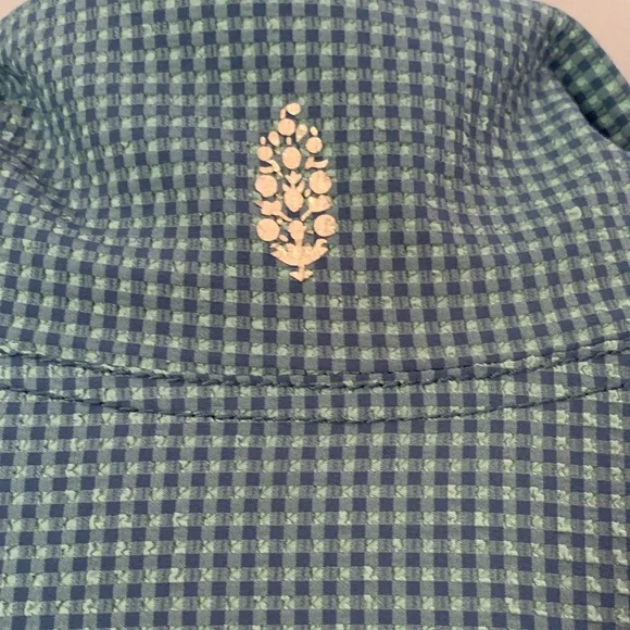 Free People Movement 40 Love Cropped Size Small Blue Checkered Jacket - Picture 3 of 12